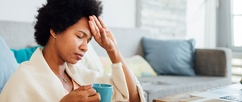 Person experiencing Coronavirus symptoms