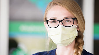 health care provider wearing mask