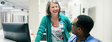 image of nurses talking