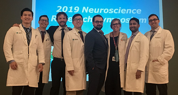 image of ahn residents smiling at the 2019 neuroscience research symposium