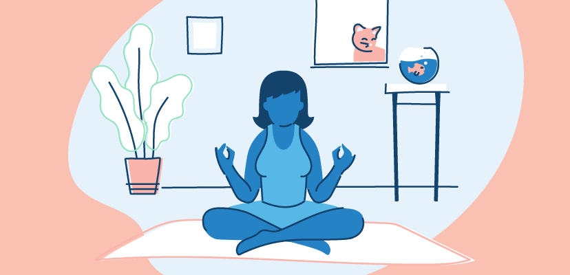 Illustration of a woman meditating