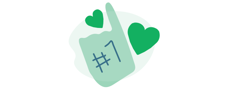 illustration of a #1 foam hand sign