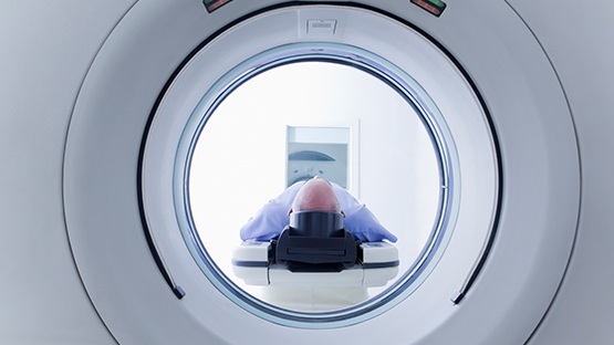 image of patient receiving low-dose computed tomography