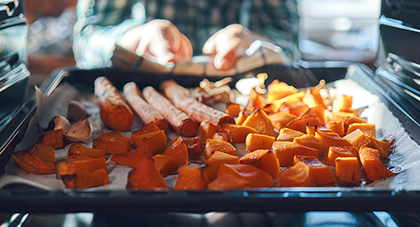 image of healthy food coming out of an oven
