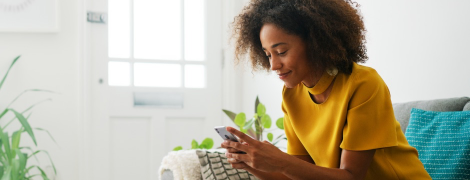image of a women using a mobile phone