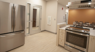 kitchen, fridge, stovetop and oven 