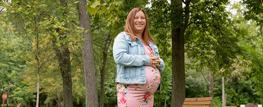 Grove City Hospital  patient Kayla Gregorish smiling at the camera outdoors